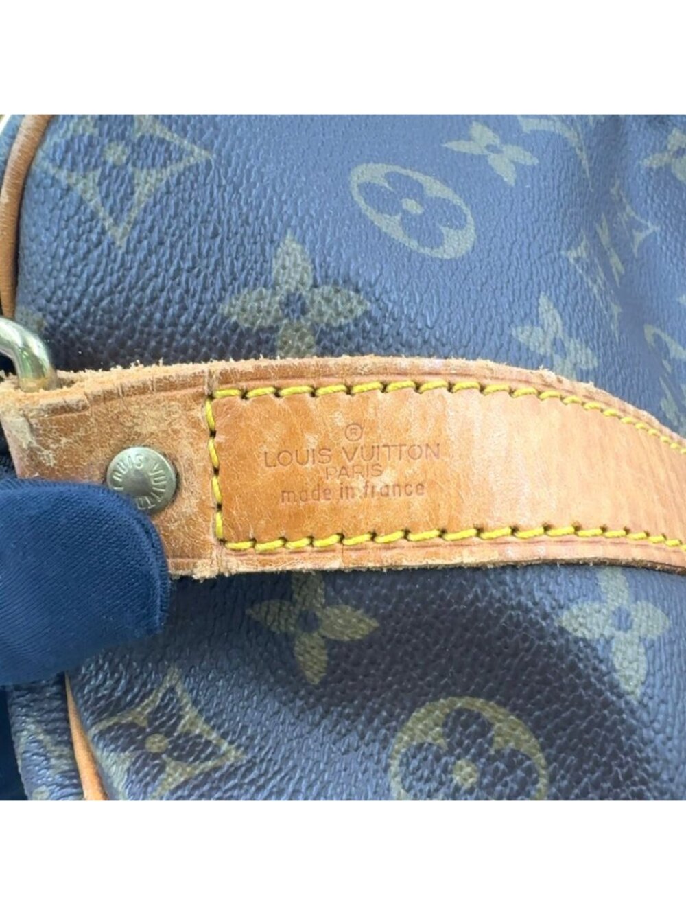 Louis Vuitton Keepall Bandouliere 55 Monogram Leather Brown Boston Bag Gold - Picture 4 of 15